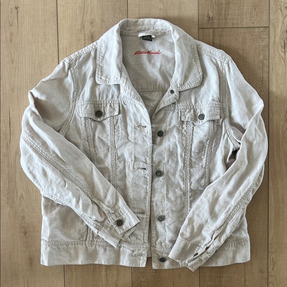 Eddie Bauer Jackets & Blazers - Eddie Bauer Women's Light Beige Linen Jacket